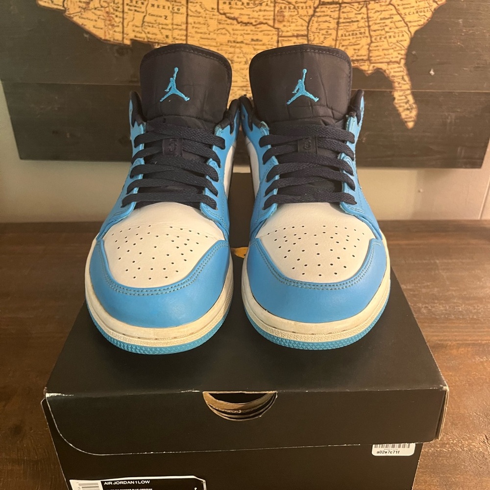 Air Jordan Blue and White Sneakers